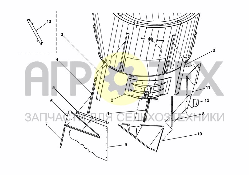 Чертеж SIDE DOOR REAR LEFT (400 MM TOWARDS MIDDLE)