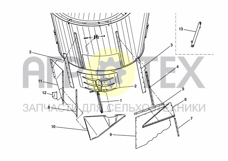 Чертеж SIDE DOOR REAR RIGHT (400 MM TOWARDS MIDDLE)