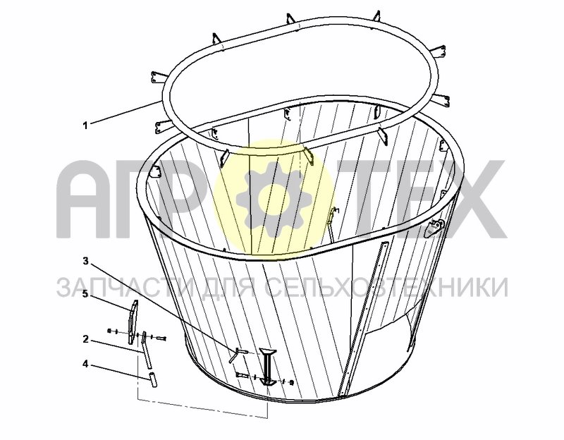 Чертеж HOPPER - COUNTER KNIFE / STRAW RING SCREWED