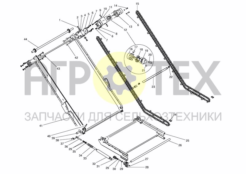 Чертеж CHAIN CONV. 1700 FOLDING - REAR LH/RH