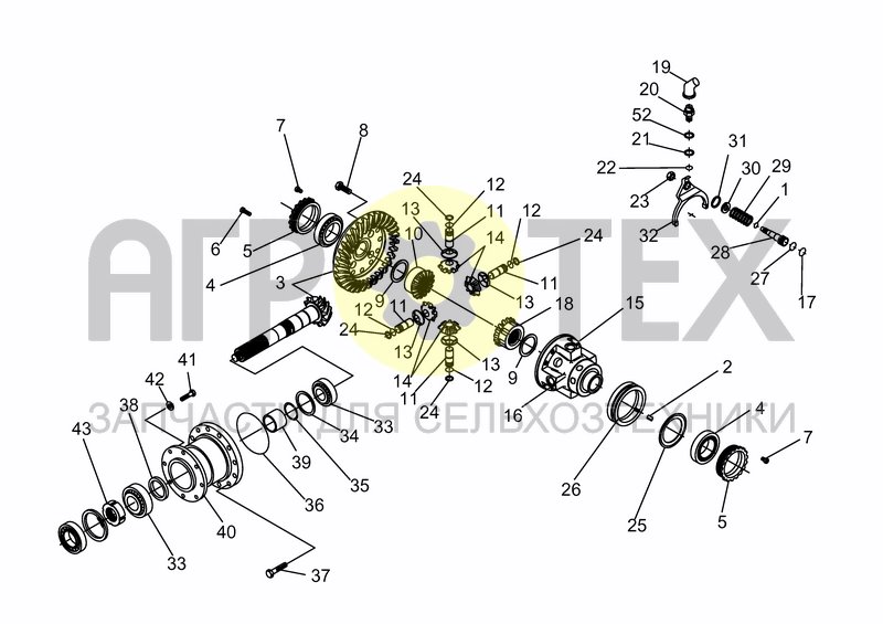 Чертеж AXLE - 15/25 KM/H DIFFERENTIAL