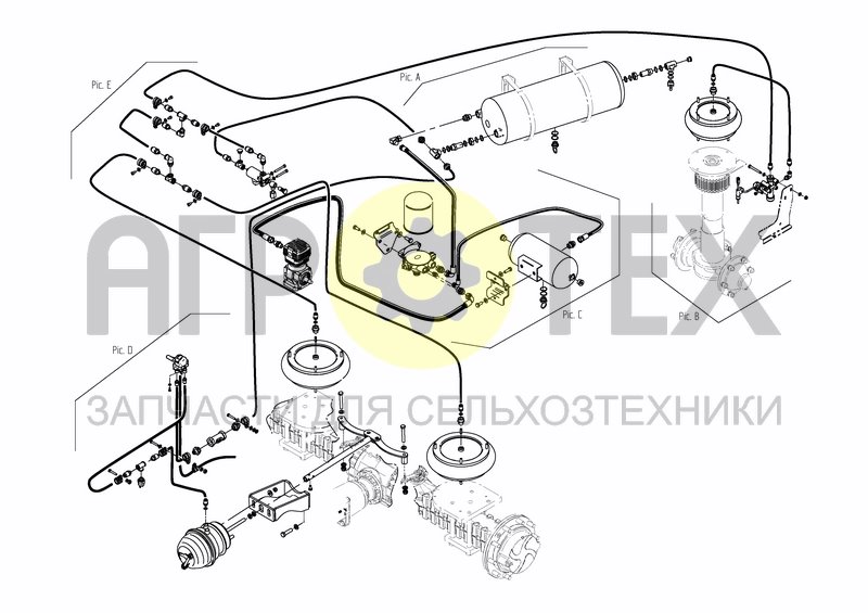 Чертеж AIR SYSTEM O/VIEW - 25/40KM/H - LOWER DEVICE