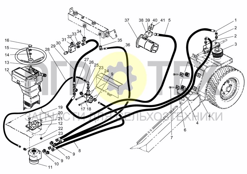 Чертеж HYD. STEERING SYSTEM