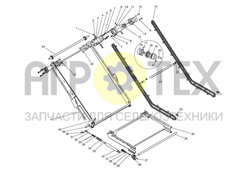 Чертеж CHAIN CONV. 1500 FOLDING - REAR LH/RH