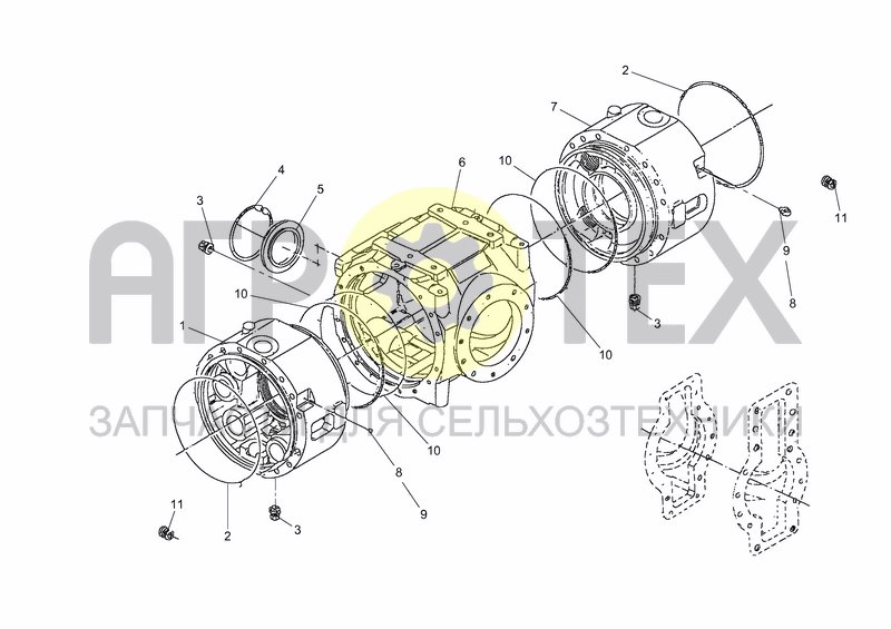 Чертеж AXLE - 40 KM/H CENTRAL HOUSING