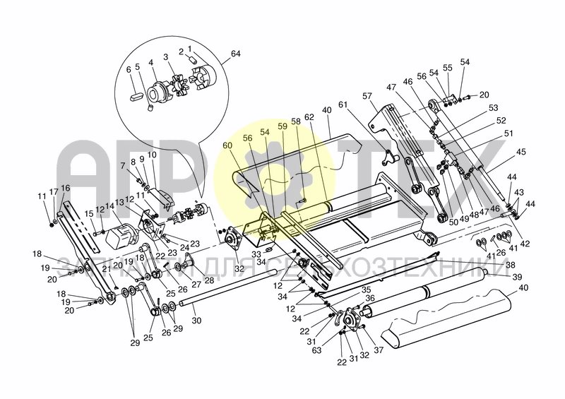 Чертеж DISCHARGE CONVEYOR - REAR RH 800