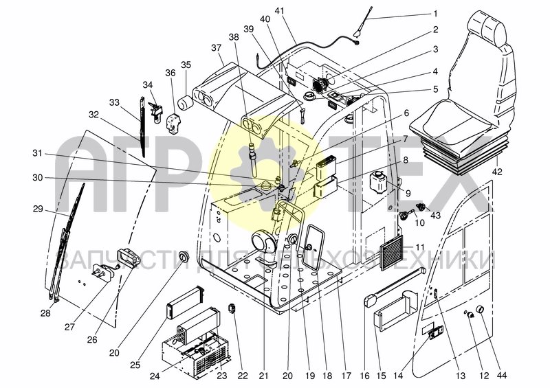 Чертеж CAB INTERNAL PARTS