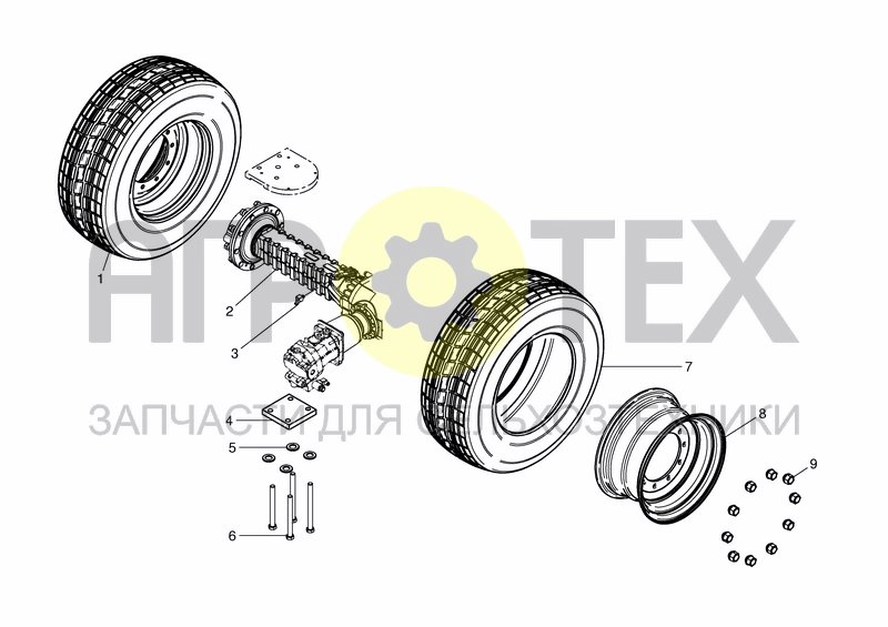 Чертеж DRIVING AXLE - 15 KM/H