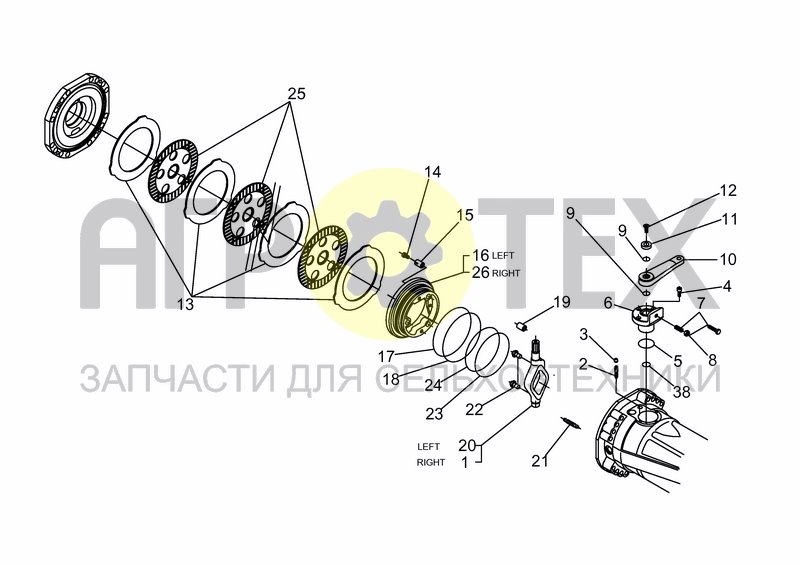 Чертеж AXLE - 15/25 KM/H BRAKES