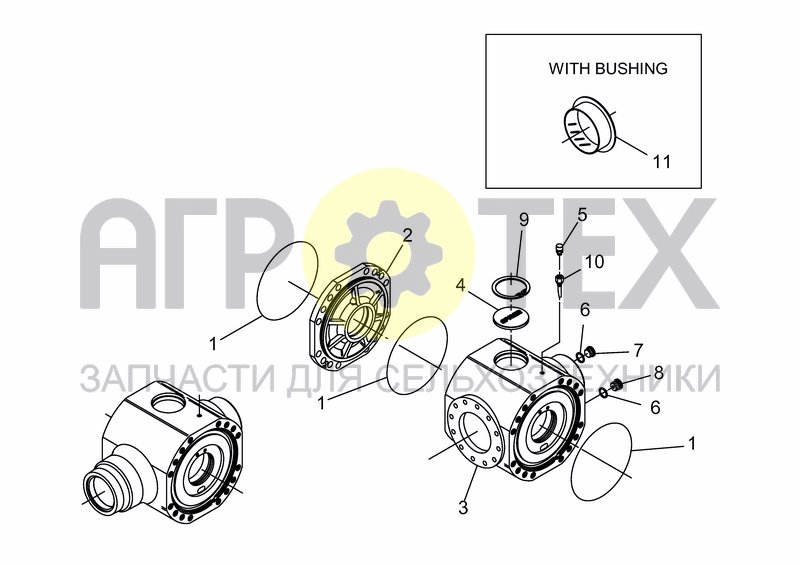 Чертеж AXLE - 15/25 KM/H CENTRAL HOUSING