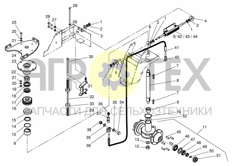 Чертеж REAR STEERING AXLE - 15 KM/H