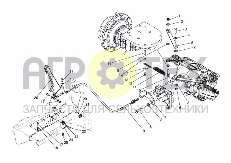 Чертеж BRAKE SYSTEM (HANDBRAKE) - 15KM/H