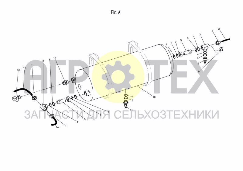 Чертеж AIR SYSTEM TANK WITH FITTINGS - PIC. A