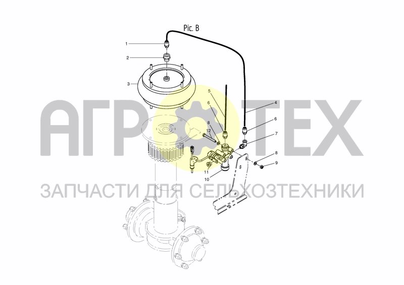 Чертеж AIR SYSTEM REAR AXLE LOWER DEVICE - PIC. B