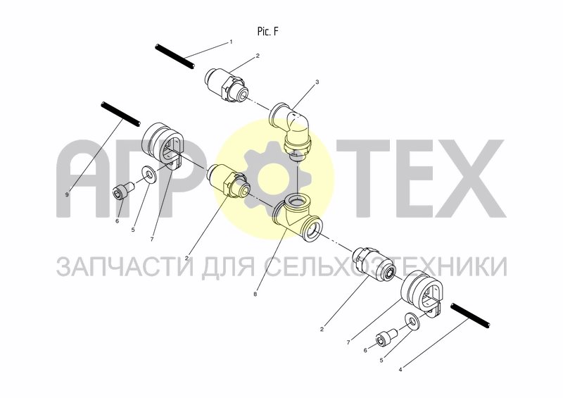 Чертеж AIR SYSTEM FRONT DISTRIBUTION - PIC. F