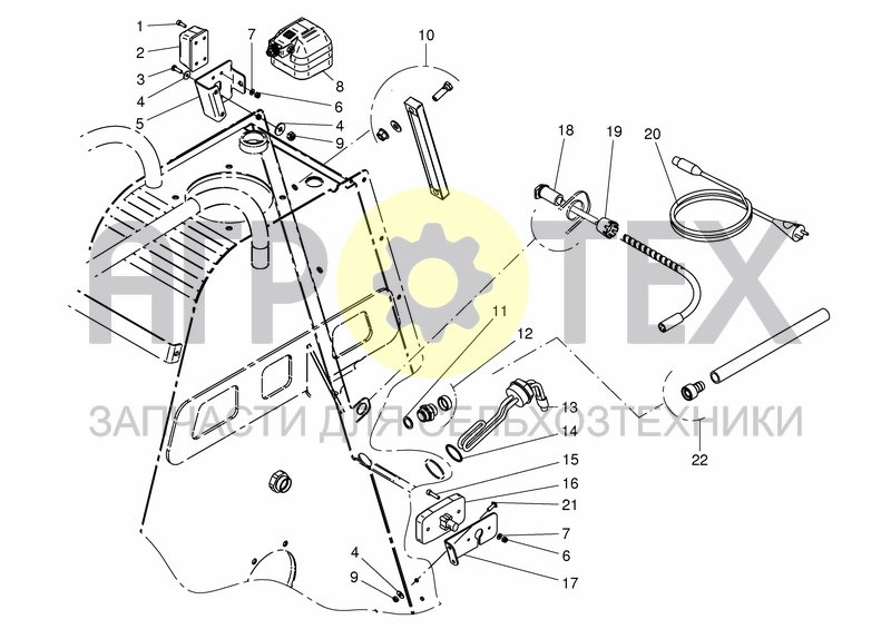 Чертеж FUEL & HYD. TANK REAR COMPONENTS