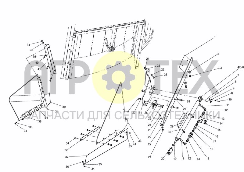 Чертеж ATTACH. PARTS CHAIN CONV.FOLDING REAR LH