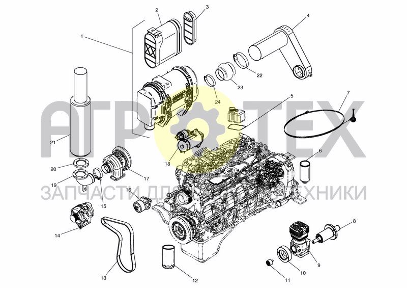 Чертеж ENGINE 6-CYLINDER