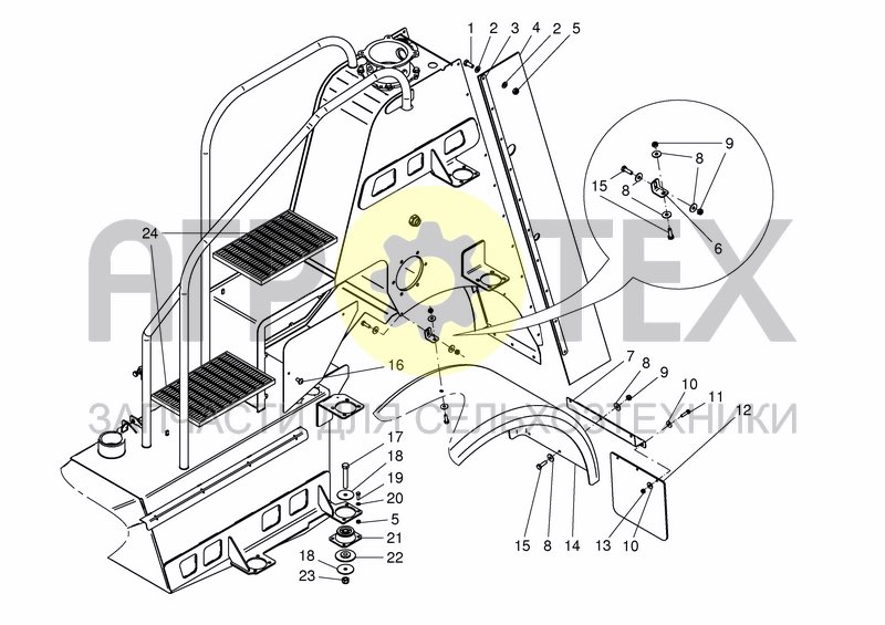 Чертеж FUEL & HYD. TANK MECHANICAL COMPONENTS 2008