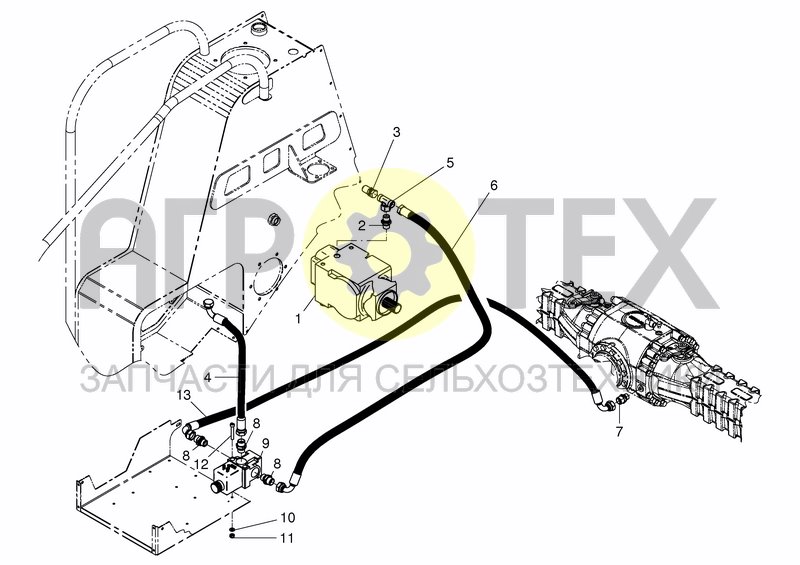 Чертеж HYD. AXLE DIFFERENTIAL 6-CYL. - DA