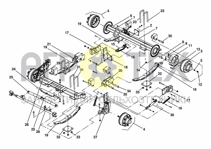 Чертеж STEERING AXLE