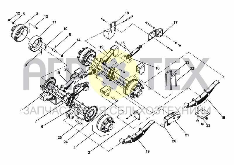 Чертеж TANDEM AXLE