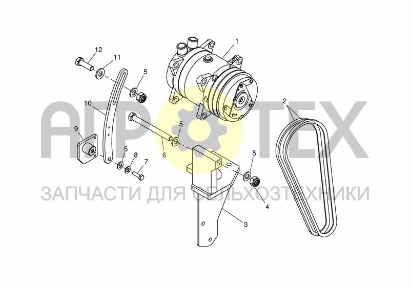 Чертеж COMPRESSOR AIR CONDITION 4 CYL