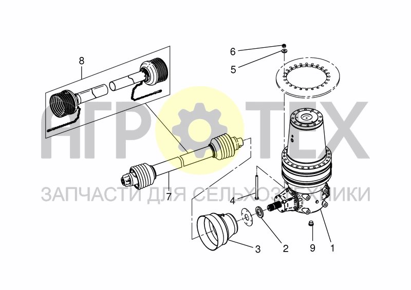 Чертеж MIXING GEAR W PTO SHAFT