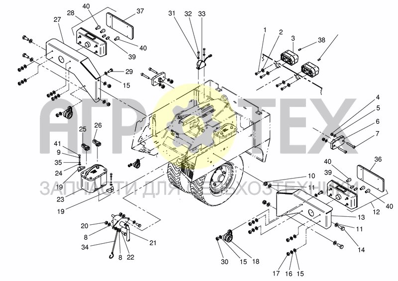 Чертеж REAR CHASSIS BOX, BATTERY, LIGHTS