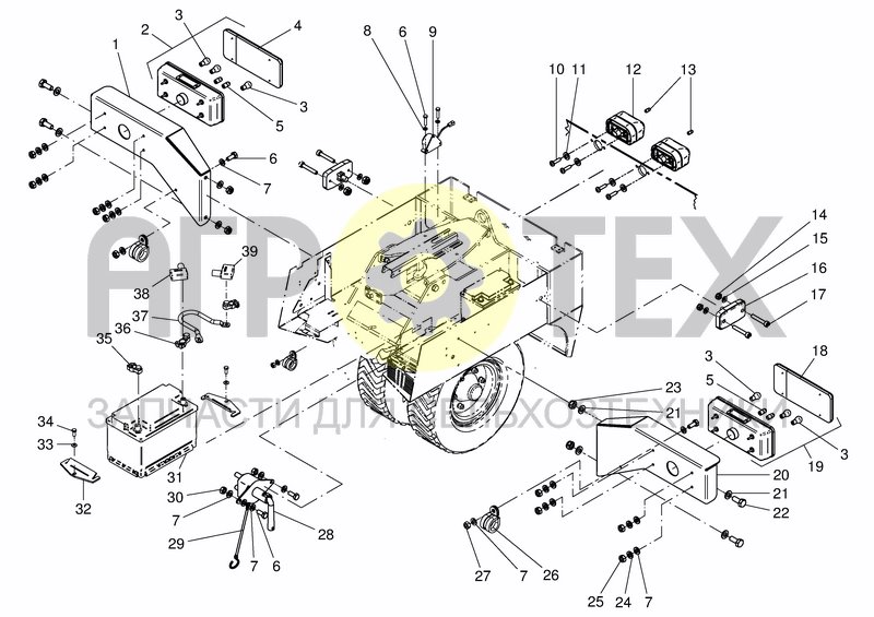 Чертеж REAR CHASSIS BOX, BATTERY, LIGHTS