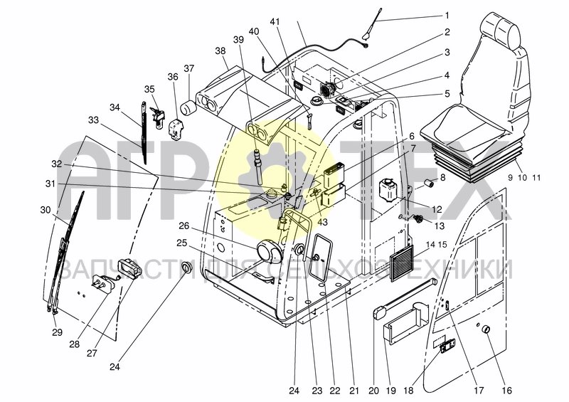 Чертеж CAB INTERNAL & ATTACHMENT PARTS