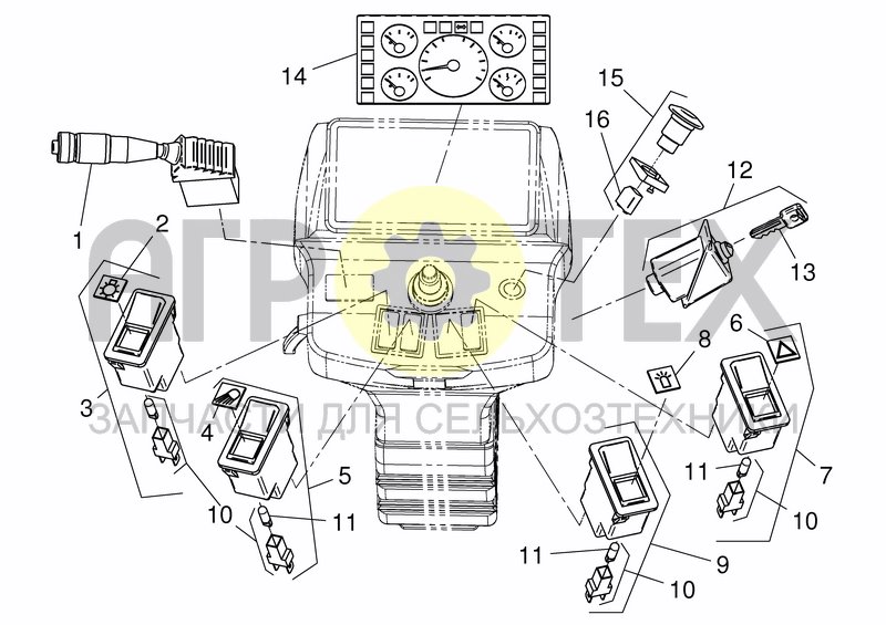 Чертеж CAB EL. PARTS STEERING COLUMN