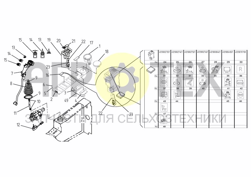 Чертеж CAB ELECTRICAL PARTS PIC. 1