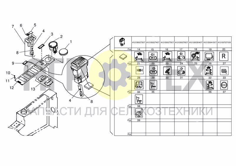 Чертеж CAB ELECTRICAL PARTS PIC. 1