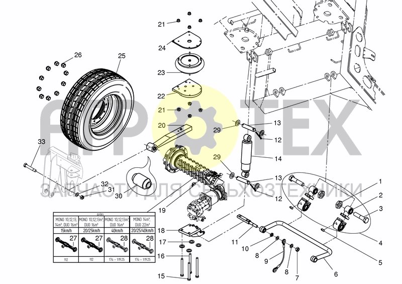 Чертеж DRIVING AXLE - 25/40 KM/H