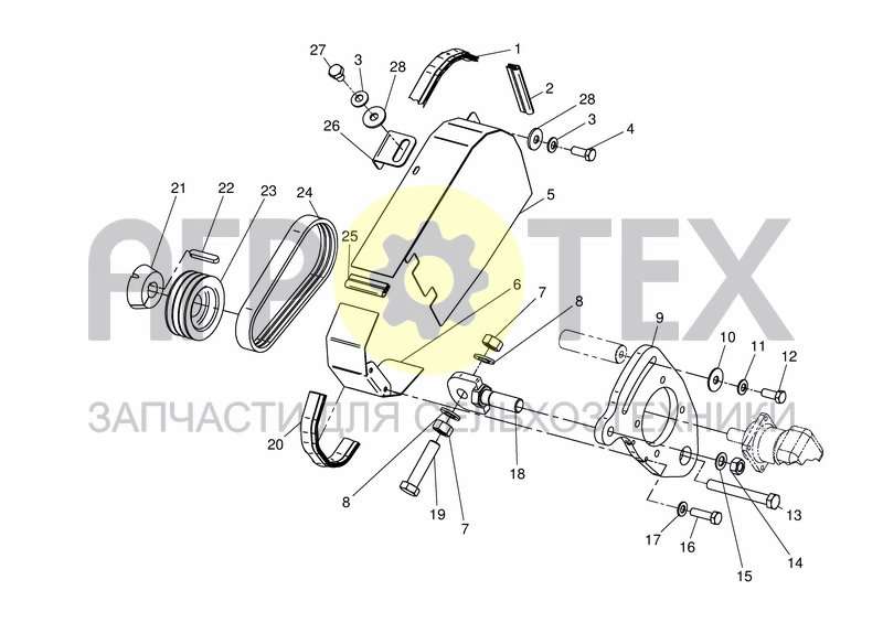 Чертеж MILLING HEAD - BELT DRIVE TO S.NR. 69252