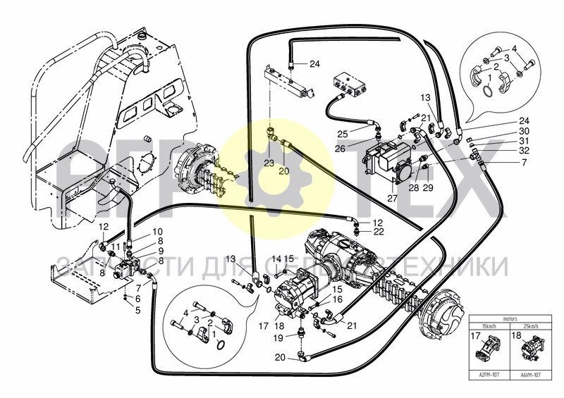 Чертеж HYD. DRIVING SYSTEM 15-25 KM/H