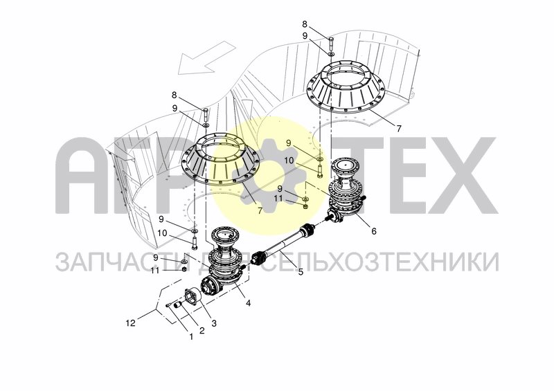 Чертеж AUGER GEAR - 16M DUO S.NR. 69523 - 69612