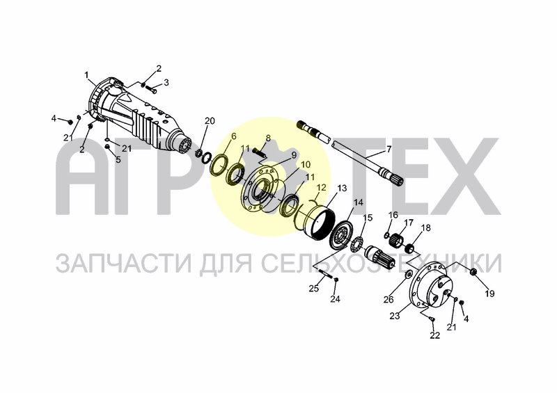 Чертеж AXLE TYP 112 HUB REDUCTION