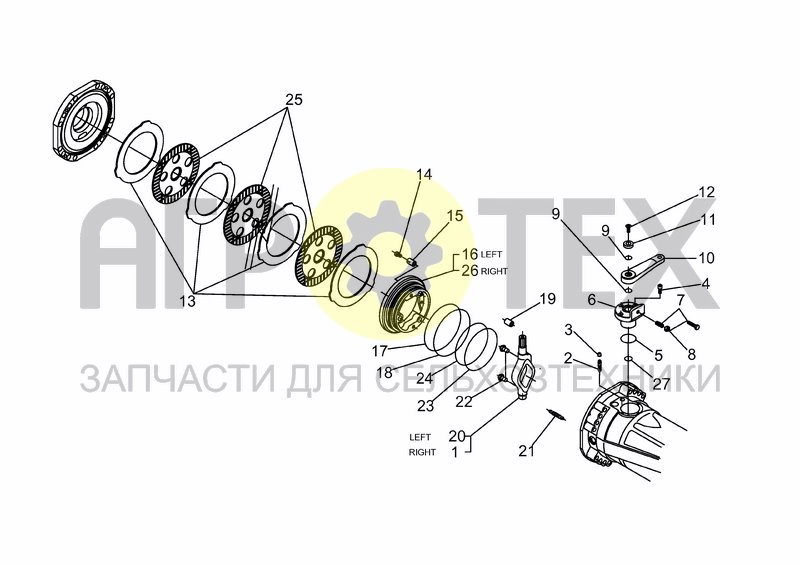 Чертеж AXLE TYP 112 BRAKES