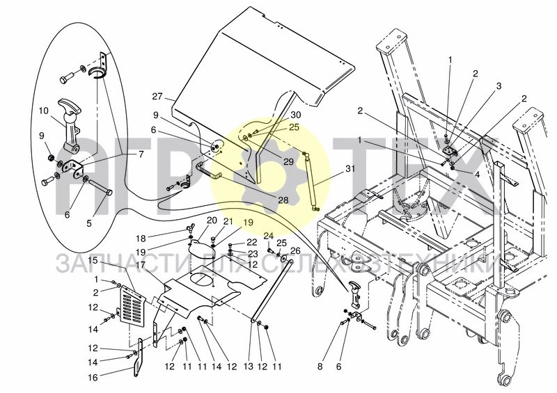 Чертеж CHASSIS ENGINE - 4 CYL