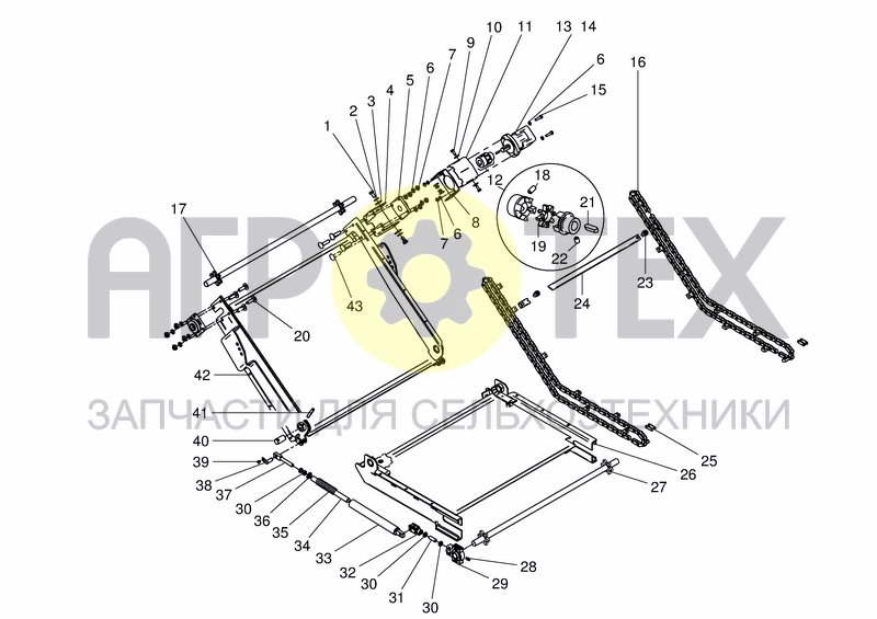 Чертеж CHAIN CONV. FOLDING 800/1100/1500/1700 TO S.NR. 68650