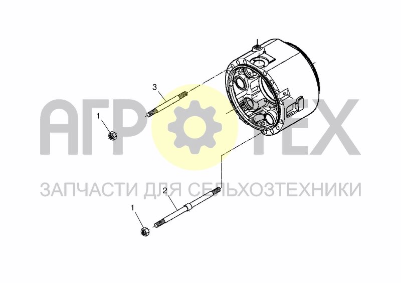 Чертеж AXLE TYP 176 BOLTS NUTS