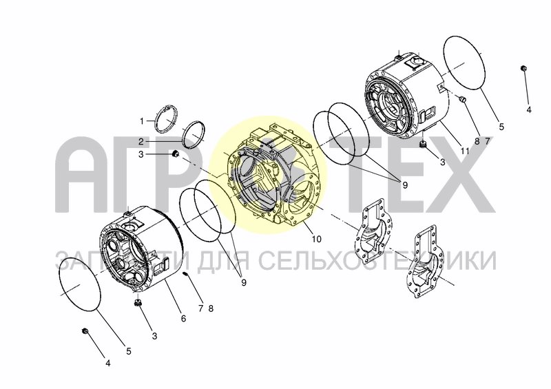 Чертеж AXLE TYP 176 CENTRAL HOUSING