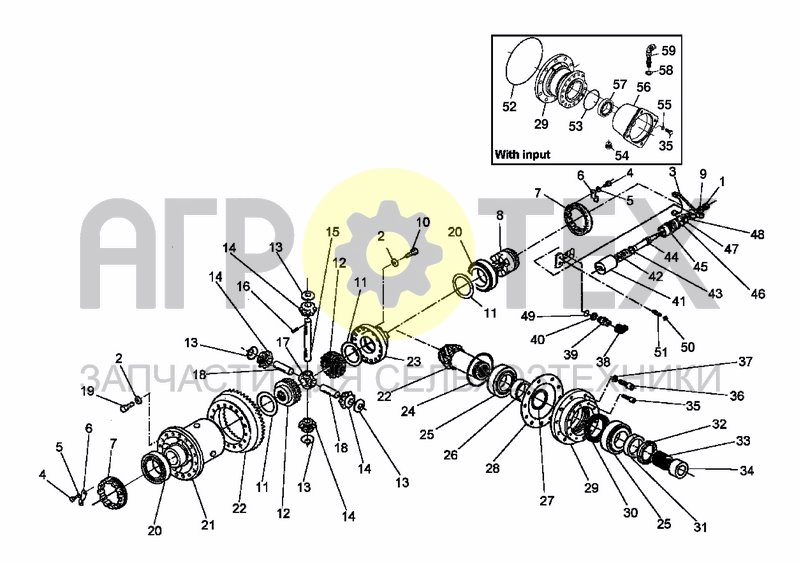 Чертеж AXLE - 40 KM/H HUB DIFFERENTIAL