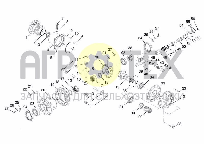 Чертеж AXLE TYP 176 DIFFERENTIAL