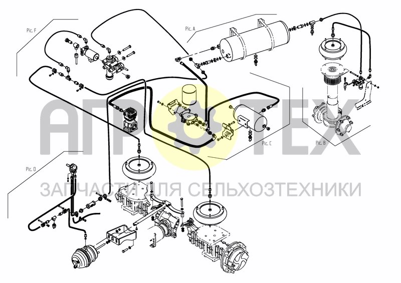 Чертеж AIR SYSTEM O/VIEW - NIVOMAT AND LOWER DEVICE