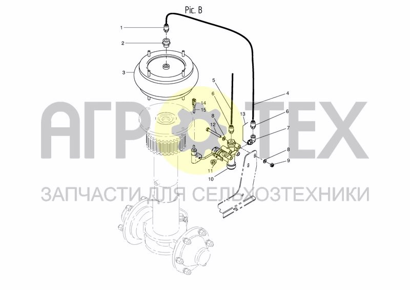 Чертеж AIR SYSTEM REAR AXLE PNEUMATIC SUSPENSION - PIC. B