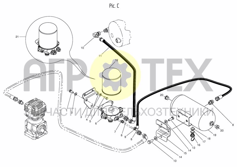 Чертеж AIR SYSTEM  AIR PREPARATION 10-16M3 - PIC. C