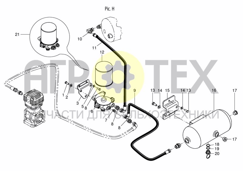 Чертеж AIR SYSTEM  AIR PREPARATION DUO 16-22M? - PIC. H